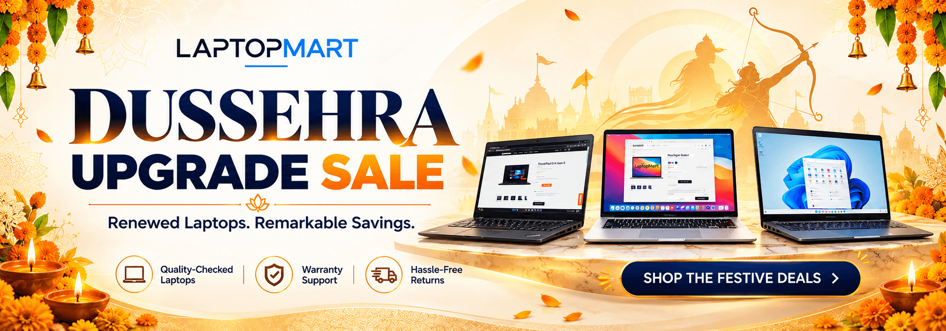 Dussehra Upgrade Sale - Renewed Laptops, Remarkable Savings at Laptomart
