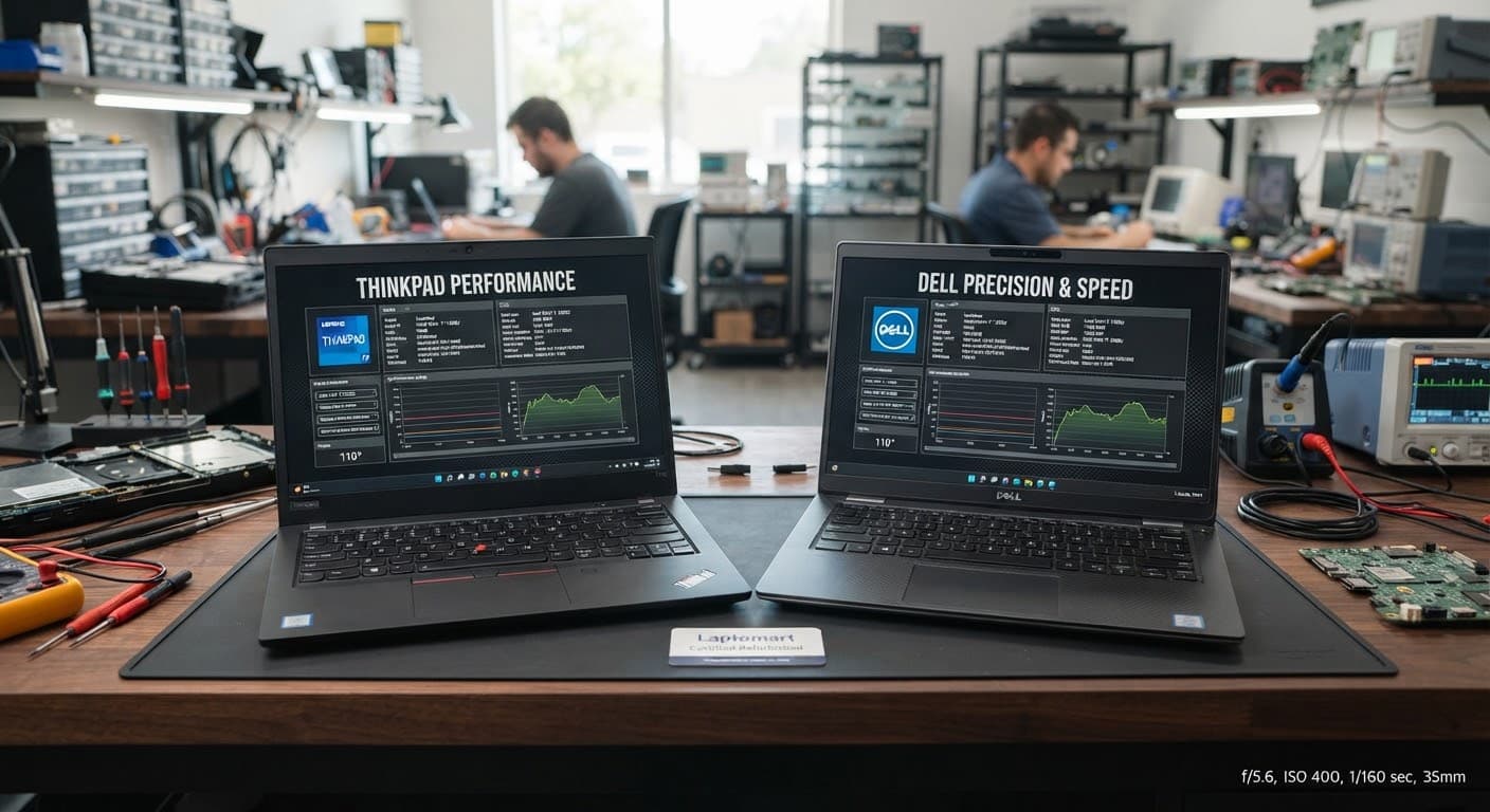 Lenovo ThinkPad and Dell Latitude side by side